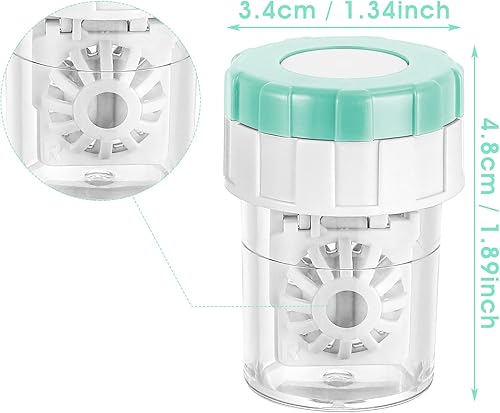 Miniatura 2 de Sibba Limpiador manual para lentes de contacto de 5 piezas, recipiente de limpieza de lentes para uso diario, fundas para lentes de contacto, kit de