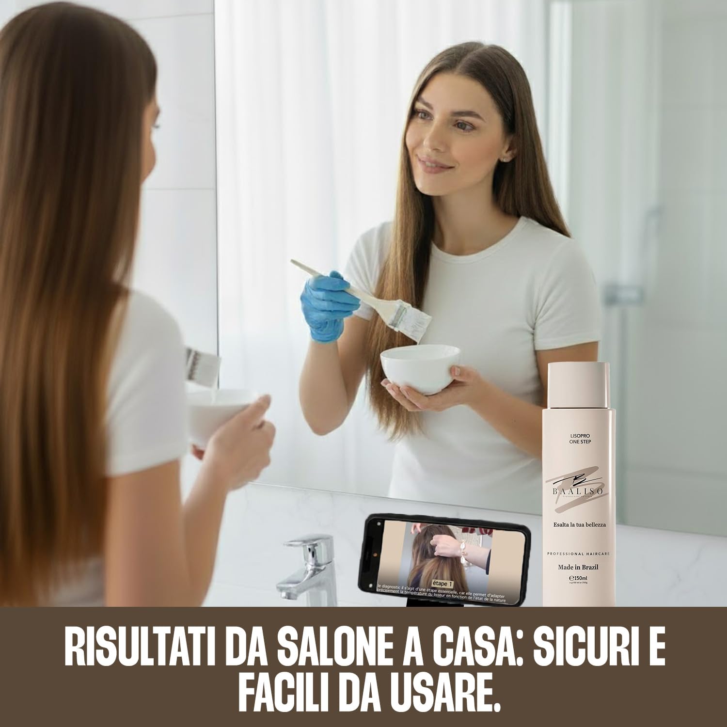Stiratura Brasiliana Cheratina -150ml Keratina Lisciante Per Capelli, Cheratina Senza Formaldeide, Trattamento Lisciante Alla Professionale Levigatura Per Tutti i Tipi di Capelli
