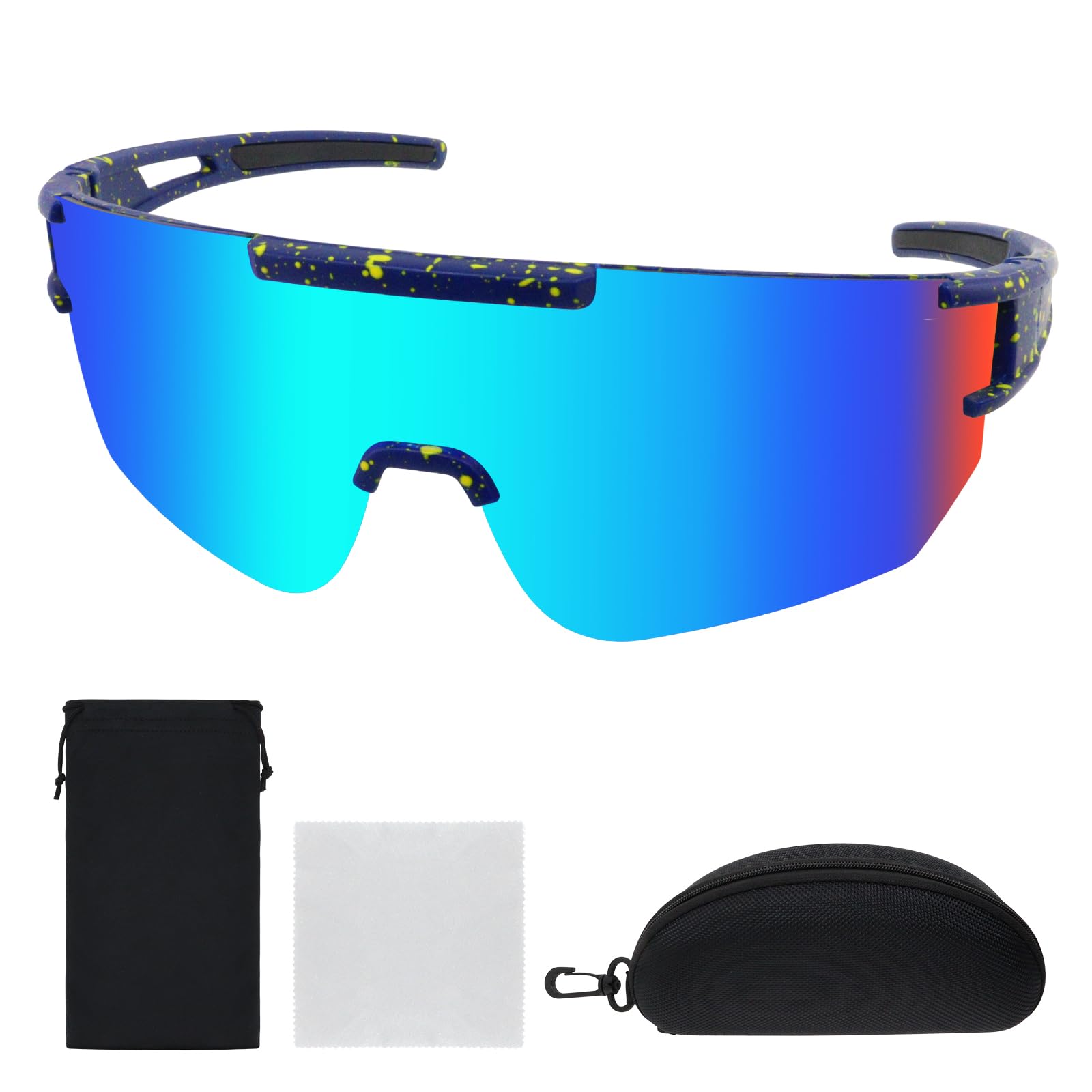 Homeinmind Schnelle Brille,Fahrradbrille Herren Damen,Sportbrille Fahrrad Sonnenbrille UV400 Schutz Radbrille Laufbrille für Rennrad Fahrrad MTB Laufen Golf Reiten Ski Rave