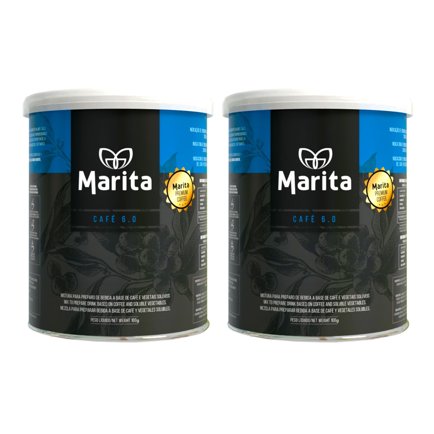 Café Marita 6.0, Café Funcional Brain Active, Apoyo a la Concentración y al Enfoque Mental, Estudio y Trabajo, 100 g, Rinde hasta 66 Dosis Pack (2, unidad)
