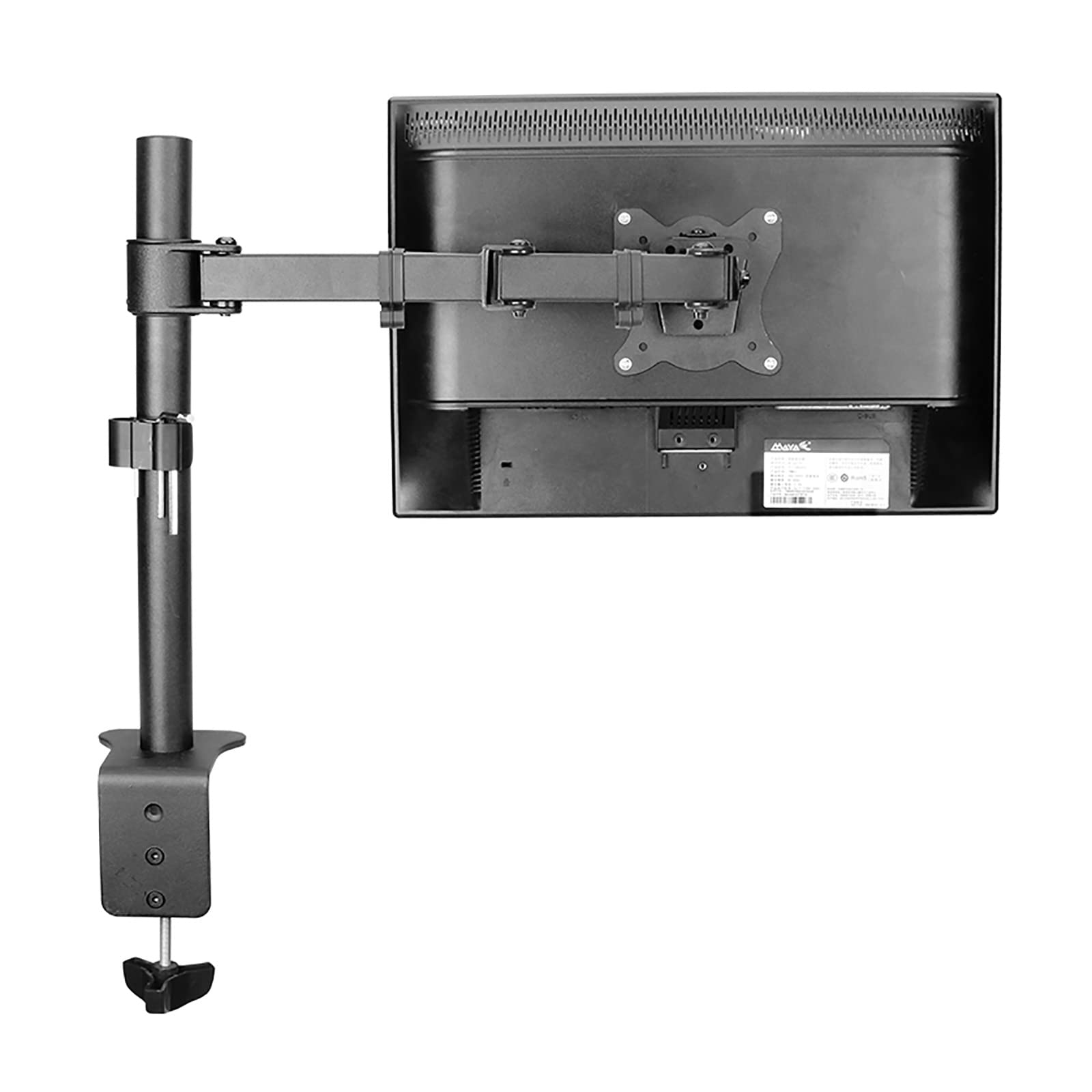 asdchZen Single Monitor Desk Mount,Fully Adjustable Monitor Arm Stand With Clamp Base,Fits 20-27 Inch Monitor,Holds 1 Screen Up To 10Kg/22Lbs