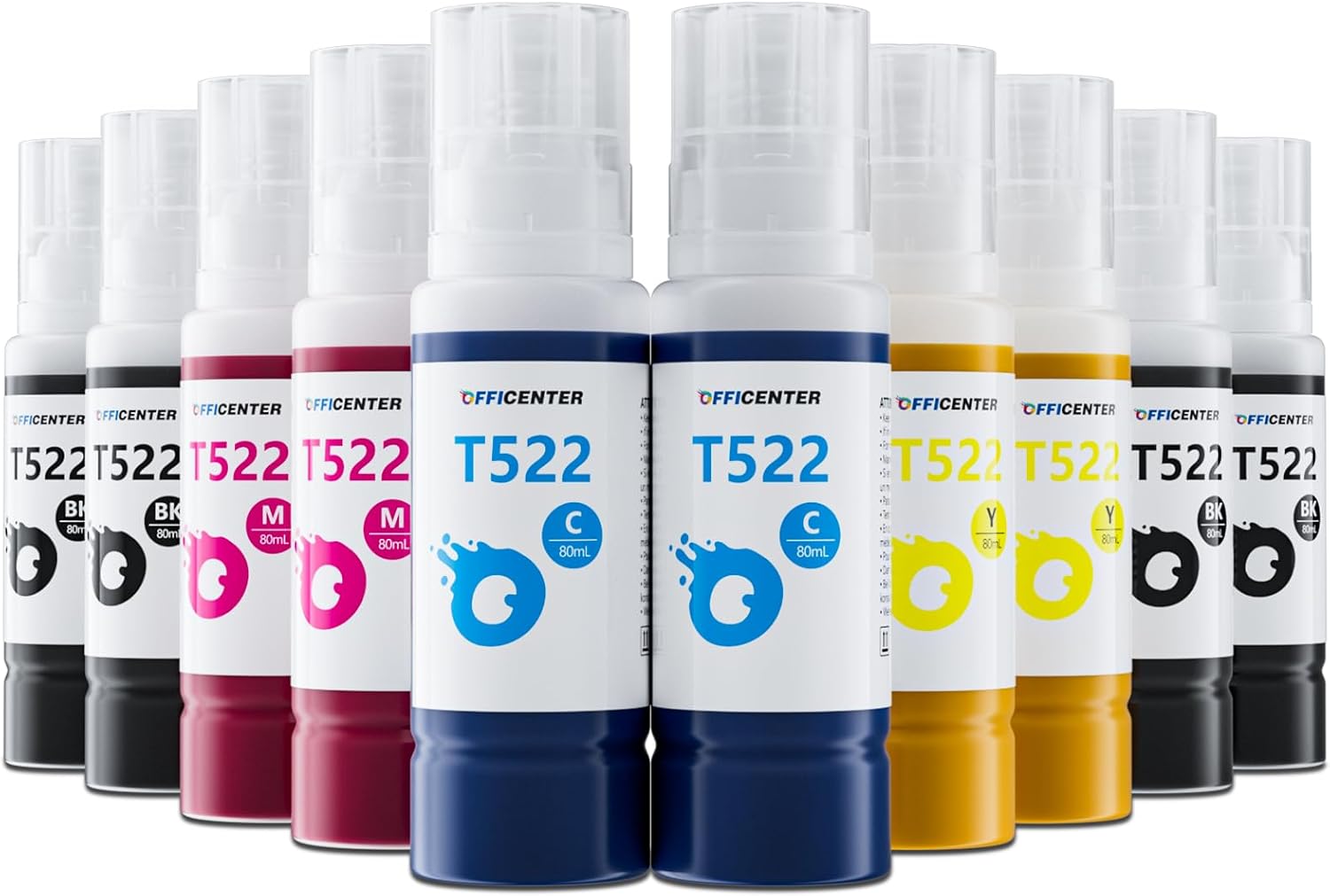 10 Bottles 522 Ink Refill Bottles for Ecotank ET-2800 ET-2720 ET-2803 ET-4700 ET-4800 ET-4810 ET-2400 ET-2840 Printer (Not Sublimation Ink)