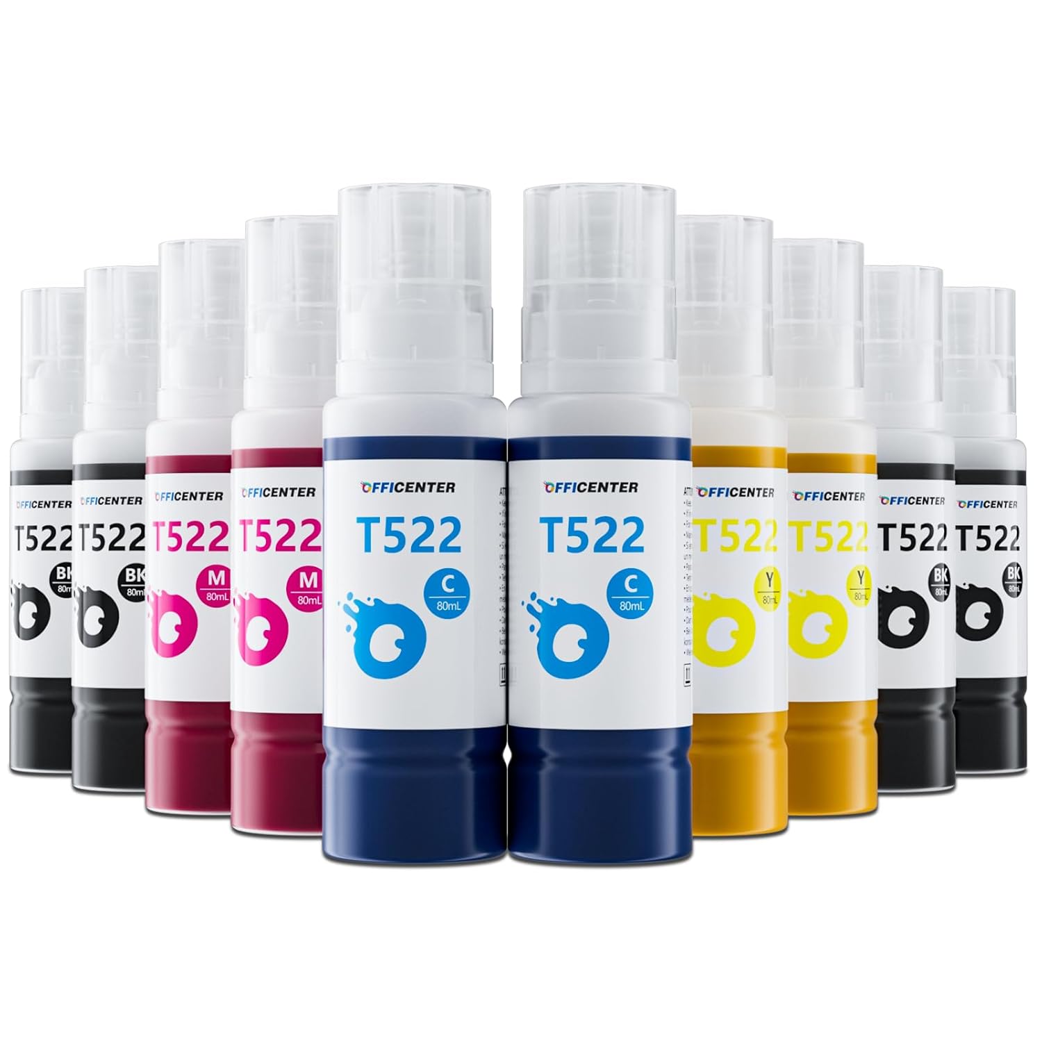 10 Bottles 522 Ink Refill Bottles for Ecotank ET-2800 ET-2720 ET-2803 ET-4700 ET-4800 ET-4810 ET-2400 ET-2840 Printer (Not Sublimation Ink)