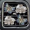 4 Pcs Bling Butterfly Air Vent Clips, Crystal Elephant Car Air Fresheners Vent Clips Car Diffuser Vent Clip Rhinestone Car Decoration Cute Car Interior Decor Bling Car Accessories for Women #4