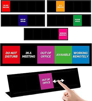 Office Do Not Disturb Available Slider Sign,Do Not Disturb/Available/Out of Office/in a Meeting/Working Remotely Sign, Office Privacy Door Sign That Lets Others Know Whether Youre Available Or Not