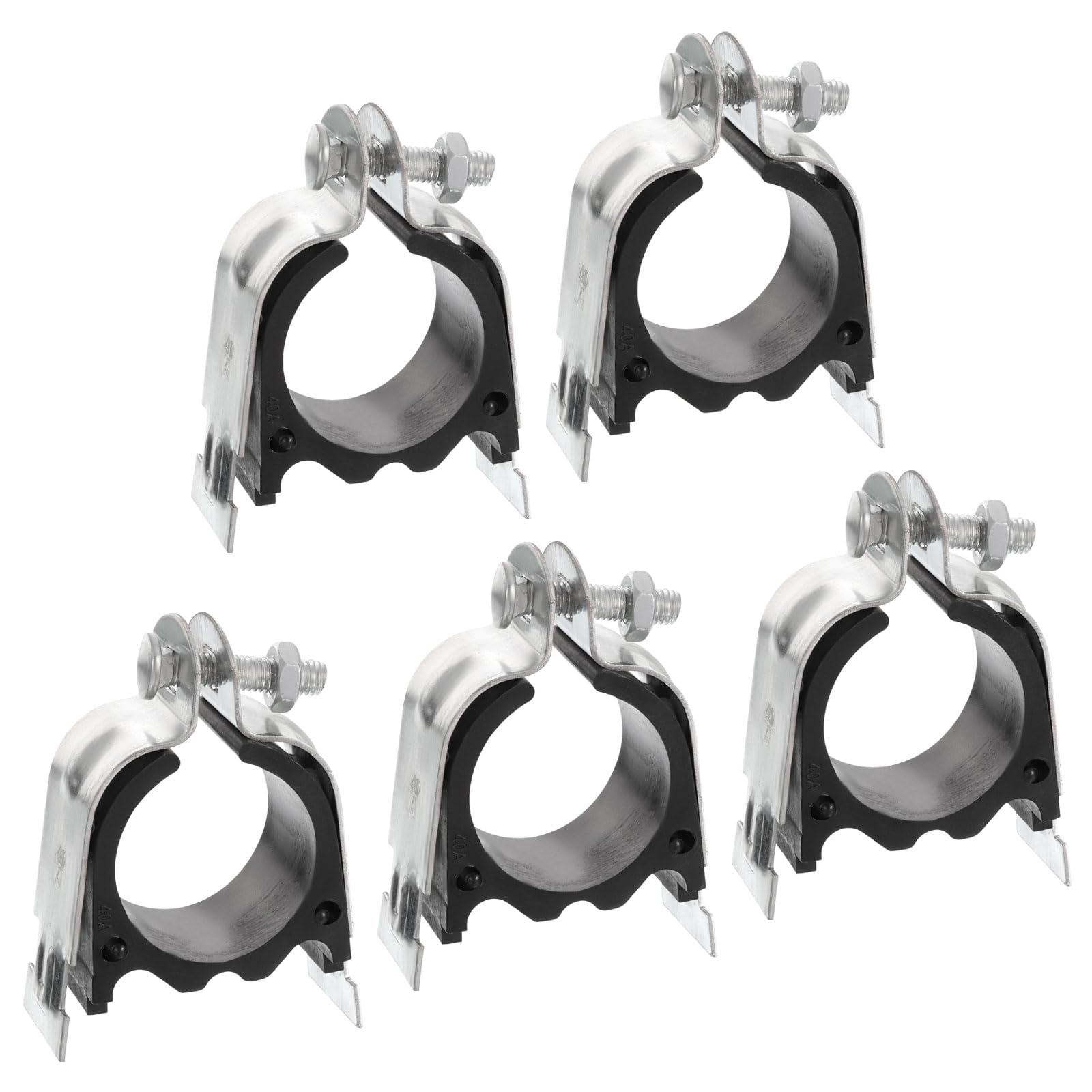 uxcell Rubber Cushion Strut Clamp 5Pcs 2"(50mm) Cushioned Clamp Strut Rigid Steel Pipe Clamp for Mounting PEX Pipe Tubing to Strut Channels