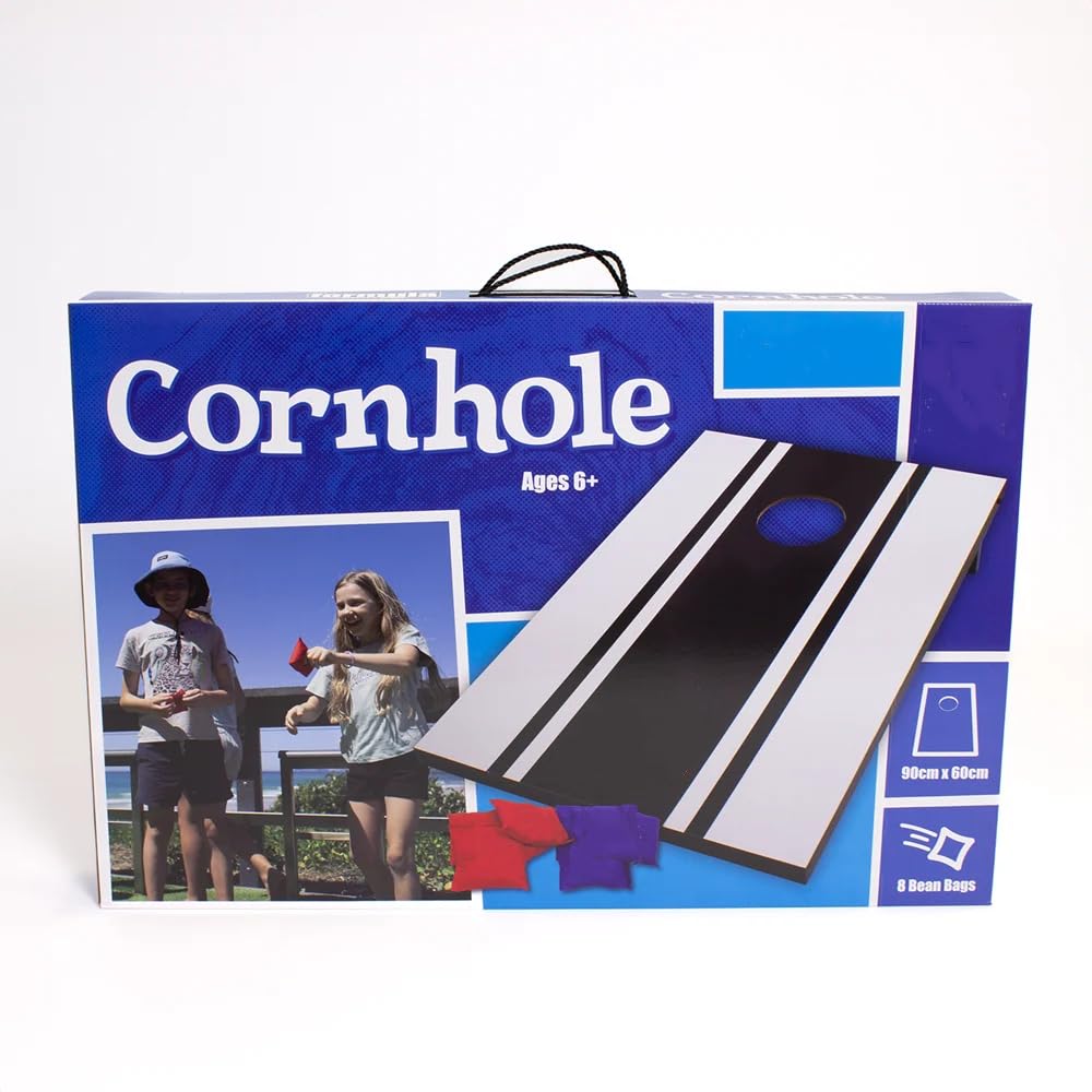 Cornhole Spiel Set mit 2 Wurfbrettern und 8 Wurfsäckchen, Wurfspiel Outdoor für Familie, Freunde, Party und Camping