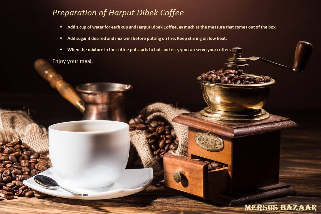 Harput Dibek Ground Coffee, Arabica, Fine Grade, Medium Roast, 500 Gr - 18 Oz, Cardamom Coffee, 1 Canister