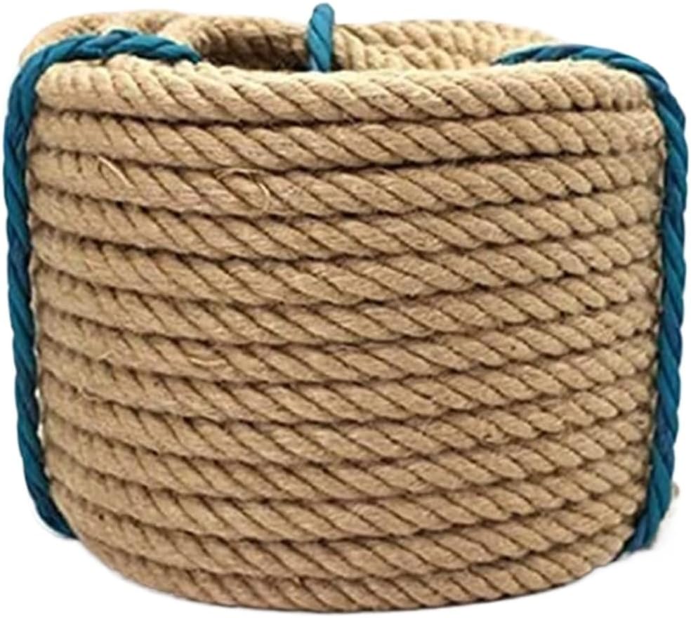 twine,string, String 20mm 3-10M Jute Rope Cords Twine Rope Natural Hemp Cord Home DIY Decoration Cat Pet Scratching Decking Art Craft Jute Rope (Color : 24MMx50Meters) (Color : 20MMx5Meters)(20mmx 40m
