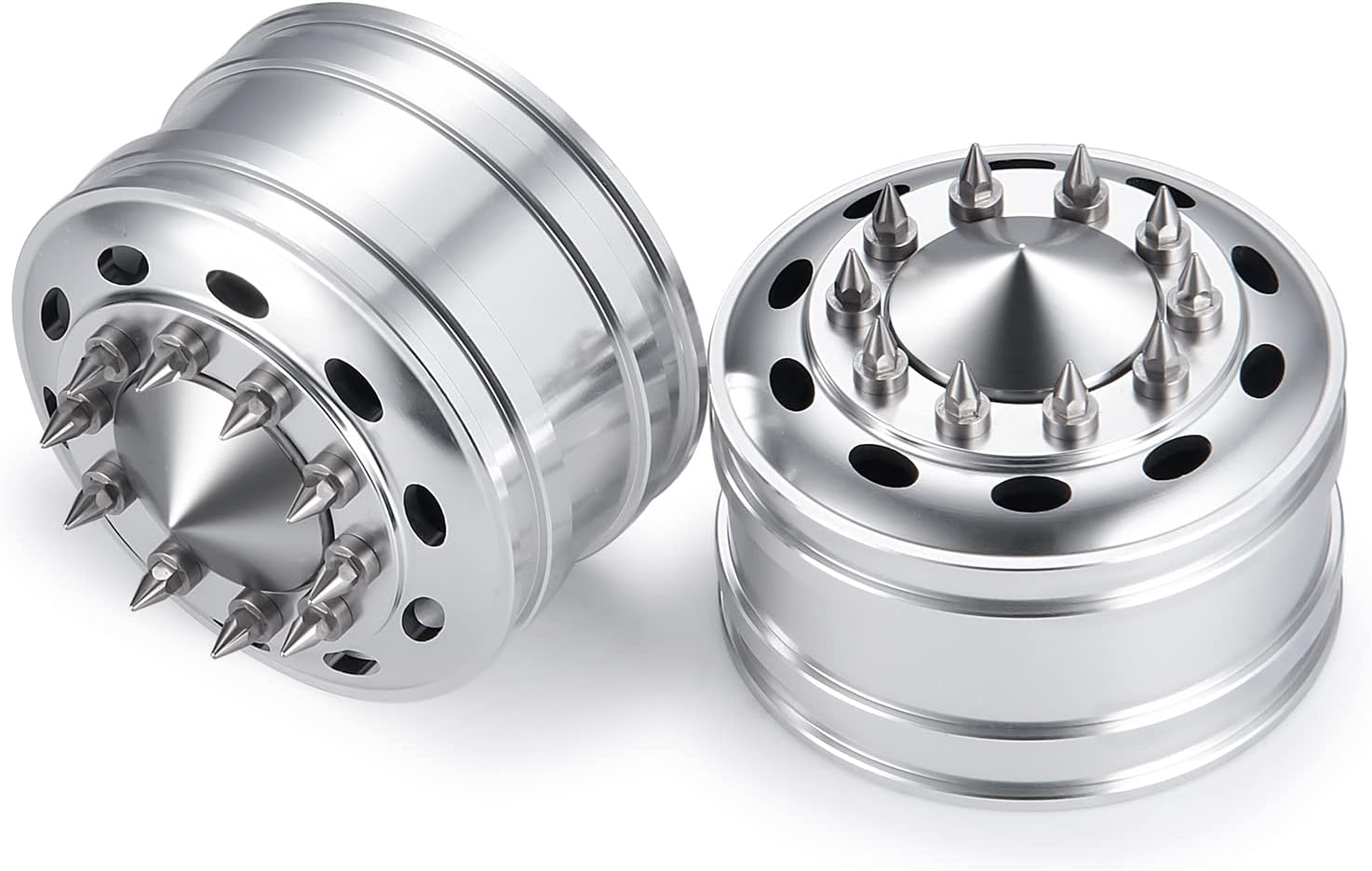 2pcs Metal Front Wheel Rims Bearing Hubs for Tamiya 1/14 Trailer Tractor Truck Climbing RC Upgrade Parts