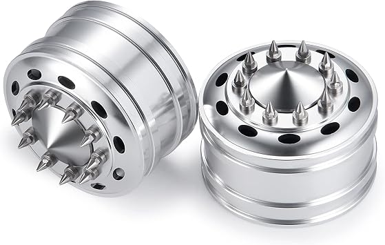 2pcs Metal Front Wheel Rims Bearing Hubs for Tamiya 1/14 Trailer Tractor Truck Climbing RC Upgrade Parts