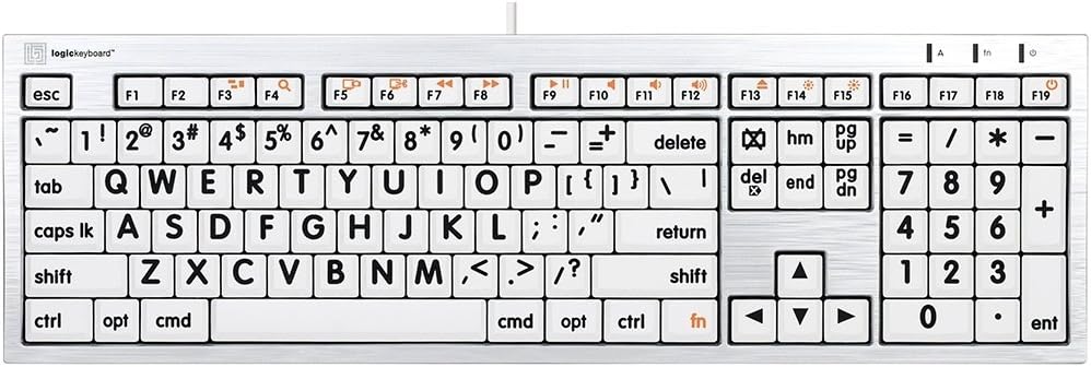 Promo Discount Up To 70% Off Logickeyboard Largeprint keyboard Compatible with White Mac ALBA Keyboard - Part Number LKBU-LPRNTBW-CWMU-US
