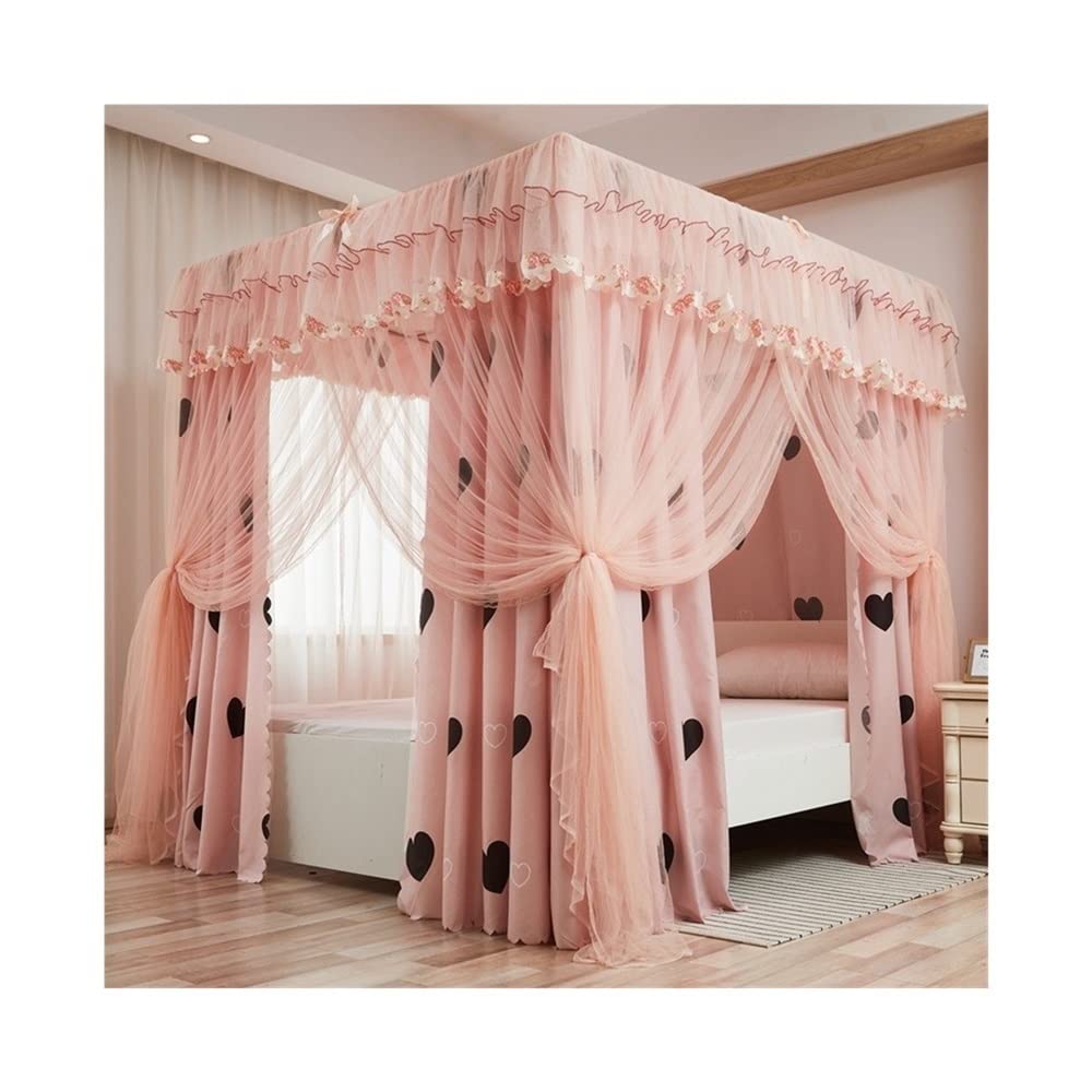 Cadre de lit de luxe style princesse avec moustiquaire de chambre pour lit 1.8m