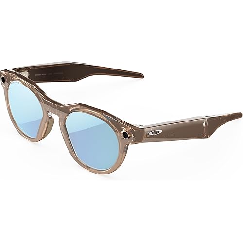 Oakley Meta HSTN, Brown Smoke | Smart AI Glasses for Men, Women — Performance for Sports, Athletes — Camera, Audio, Video — 8 Hour Battery — 3K HD Resolution — Deep Water Polarized Lenses