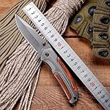 Classic Folding Knives Tactical Outdoor Knife 440C Stainless Steel Blade For Outdoor Camping Fishing Survival,Gift for Man Husband Dad