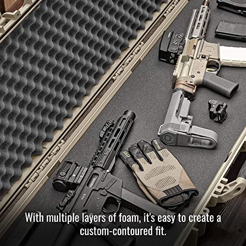 Condition 1 Tactical Rifle Case, Tan | 54.77" X 16.50" X 5.94 Inches | Ip67 Waterproof Long Gun Case | Patented Push-Button Locks & All-Terrain Rubber Wheels | Hard Plastic Case With Foam… #TOP5