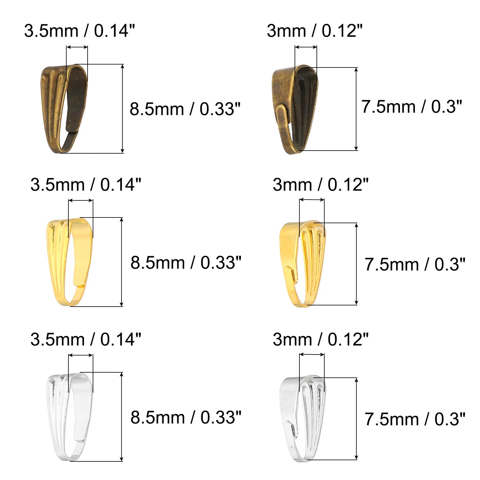 PATIKIL 8.5x3.5mm Snap Bail Hook Pinch Set - Image 2