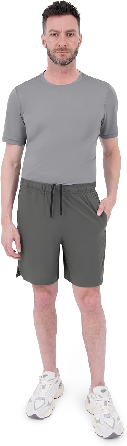Skora Men's Athletic Running Shorts, 7 Inch Inseam, Moisture Wicking, Lightweight, with Zipper Pocket, Gym Training Workout