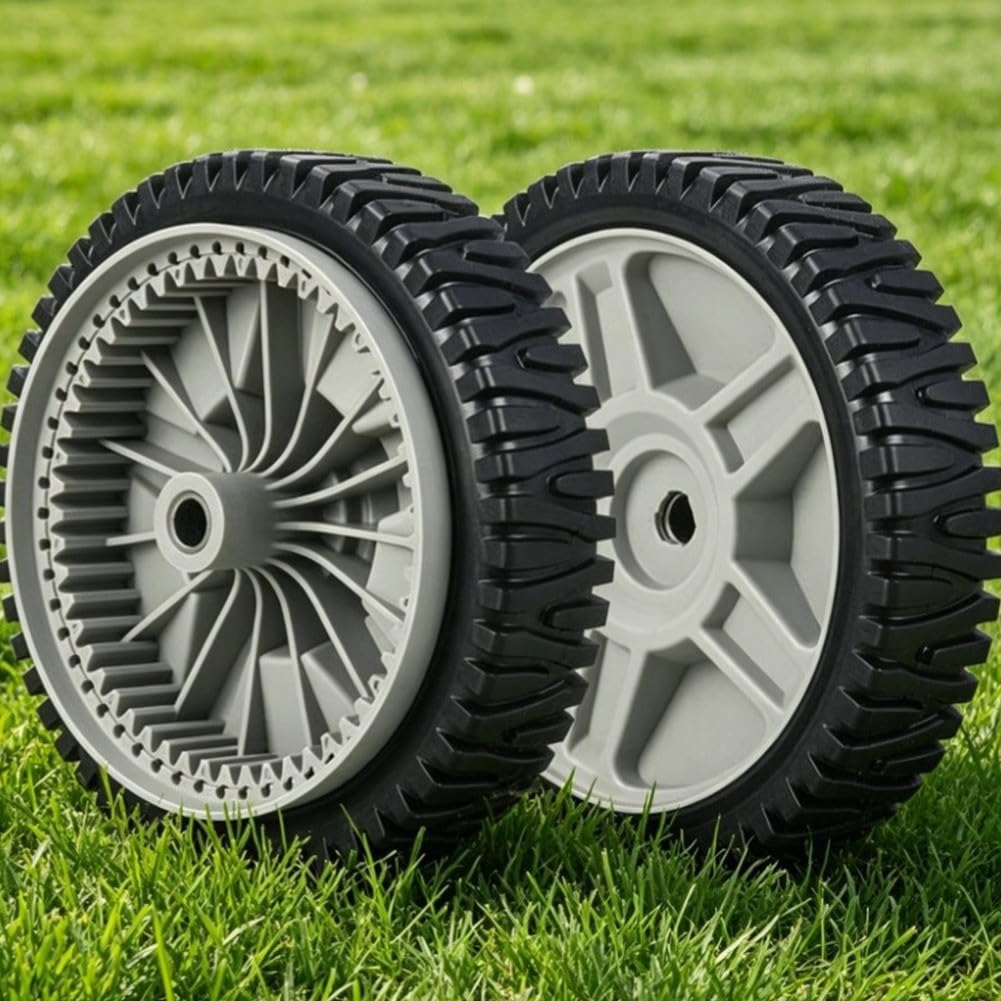 Rueda de 8 pulgadas para cortacésped de plástico negro para Craftsman 5 cortacéspedes de repuesto resistentes para una conducción suave, fácil montaje, 1 pieza