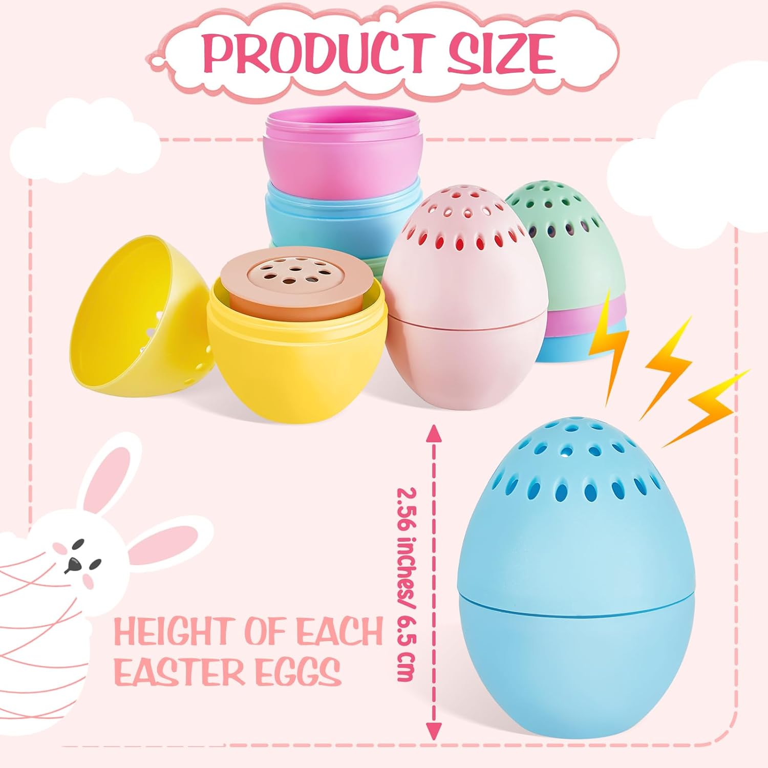 20 Pcs Beeping Easter Eggs for Blind Filled with 20 Chicks Chirping Beepers Easter Basket Stuffers for Toddlers Kids Adults Gifts Surprise Egg Easter Hunt, Assorted Colors 2.56 Inches