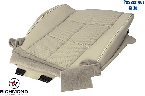 Miniatura 5 de Richmond Auto Upholstery - Funda de asiento de piel perforada de repuesto para parte inferior del lado del pasajero, color marrón con ribete