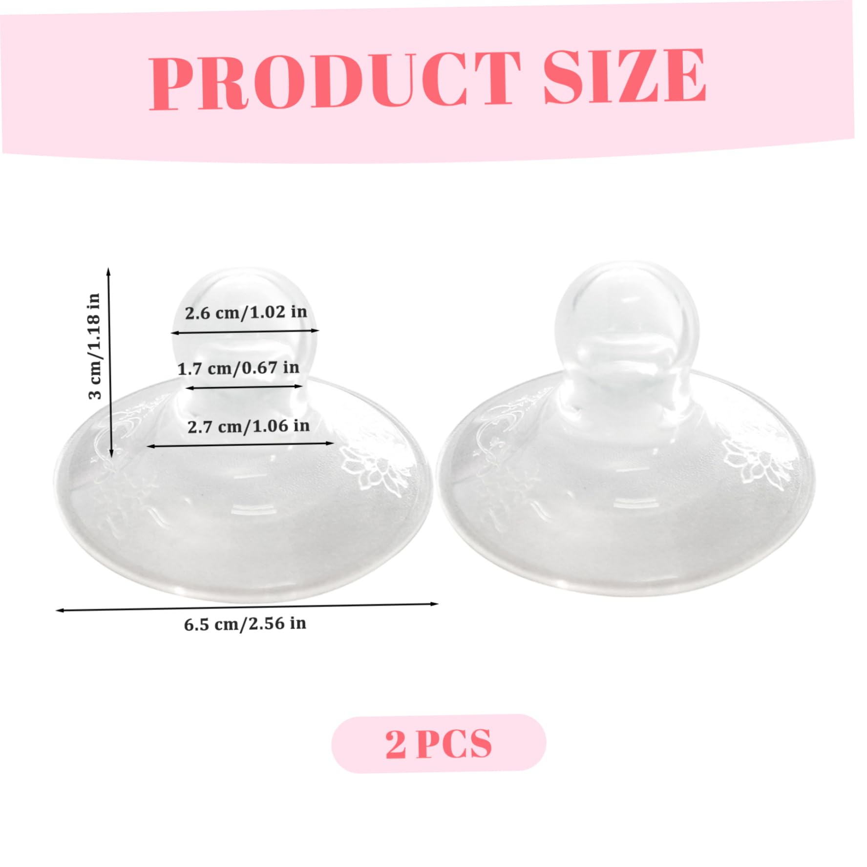 2 pièces ventouses de mamelon, correcteur de mamelon transparent en silicone souple, facile à nettoyer pour la pression forme timide plate inversée utilisation jour et nuit ventouses pour