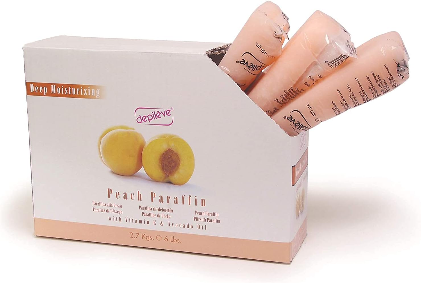 Depileve Peach Scented Paraffin Wax - Refill for Paraffin Wax Dip - 6 lbs.