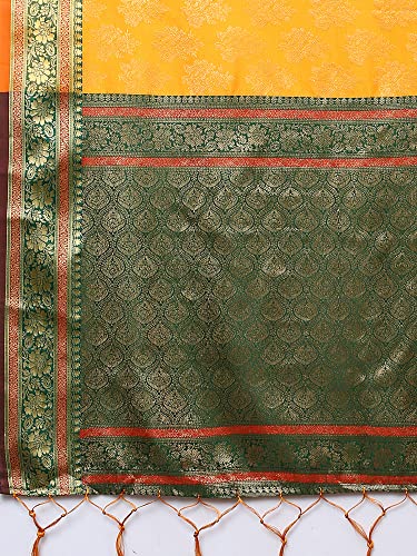 Image of AKHILAM Women's Banarasi Silk Woven Design Saree With Unstitched Blouse Piece (RYLBNR06 Parent)