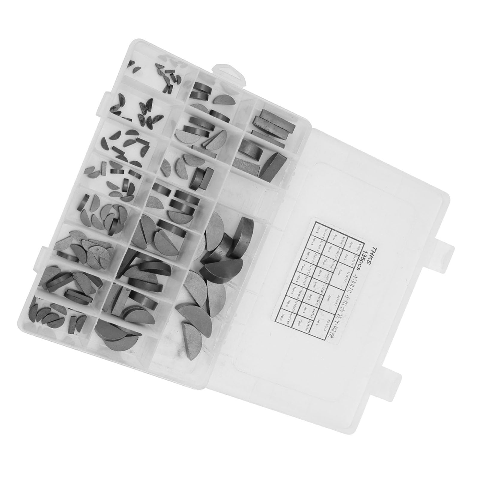 scheibenfeder,Scheibenfeder,Woodruff Key,Metrische Woodruff Keys,Woodruff Keys 135 Stück Woodruff Key Schwungrad Riemenscheibe Kurbel Way Key Sortiment Kit Für Mehrere Zwecke