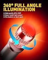 Vista 2 de AUXITO Bombilla LED 1157 2357 Mejorada Roja para Luces Traseras, Luces de Freno, 400% Súper Brillante, 2057 2357 7528 BAY15D, Kit de Luces LED