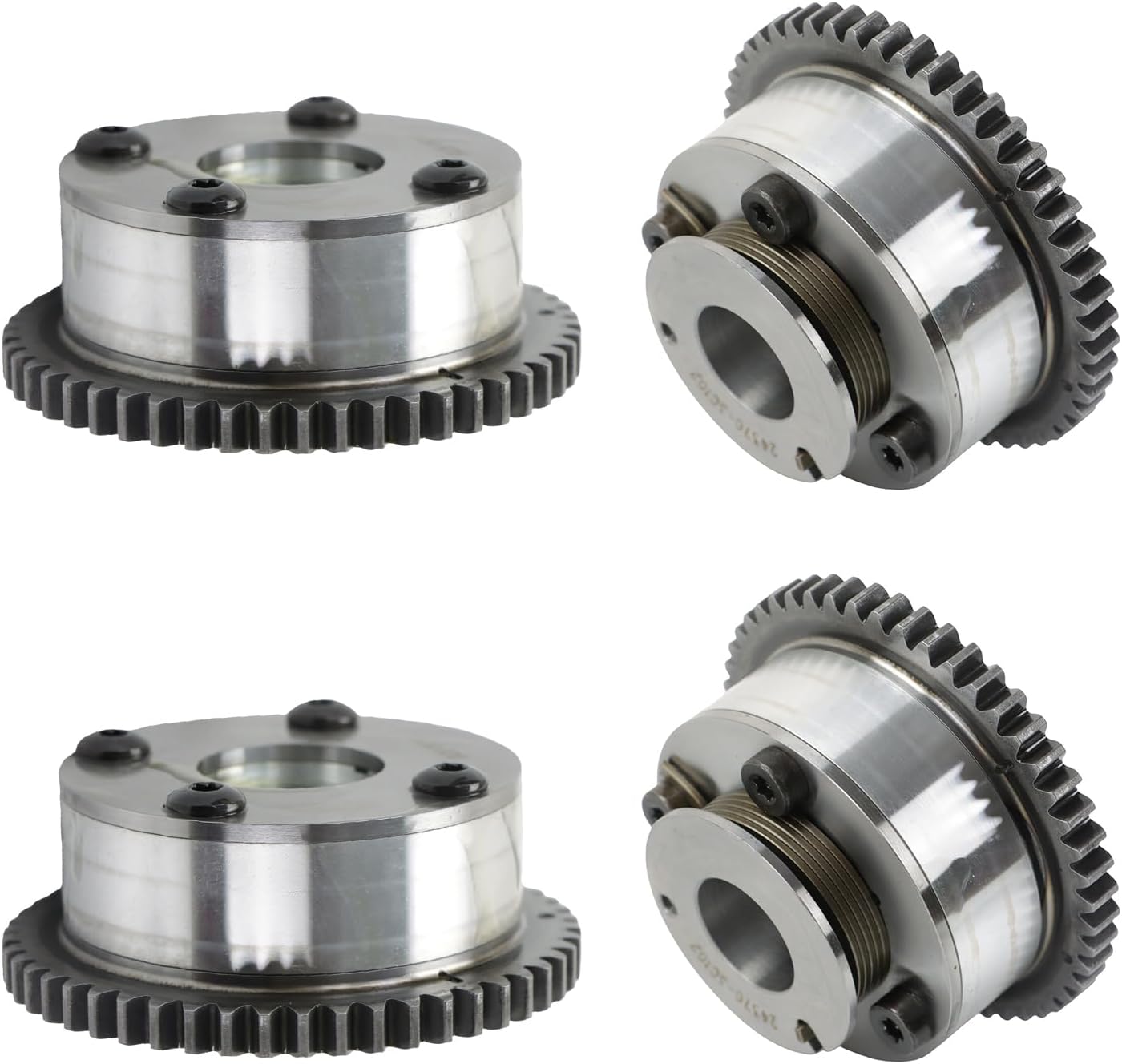 G6DA 24350-3C113 24370-3C102 Intake Exhaust Camshaft Sprocket 4Pcs Fits for 07-12 Hyundai Veracruz 3.8L, 11-14 Kia Sorento 3.5L V6 DOHC Replace OE G6DA G6DE G6DC 24350-3C113 24370-3C102