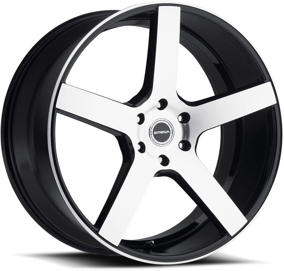 20" Inch Strada Perfetto Black Machine Wheels Rims Only | Set of 4 | Fits Audi Mercedes BMW Infiniti Dodge Cadillac Chevy Ford Lexus Tesla Nissan Hyundai