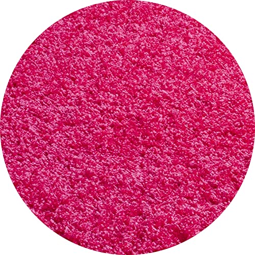 Image of Solid Fluffy Rugs and Carpet for Hall and Drawing Room 5x5 Round Pink Color