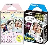 produit 1: Motif : Shiny star Fujifilm Instax Mini Monopack de 10 Films pour développement instantané Shiny Star & Mini Comic Film Monopack de 10 Films pour développement instantané Comic