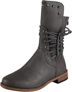 Botines para mujer de piel con tacón, medias botas con cordones, botas de piel sintética, botas Chelsea con punta redonda, botas de moto para bicicleta, botas de caña corta, botas con cremallera