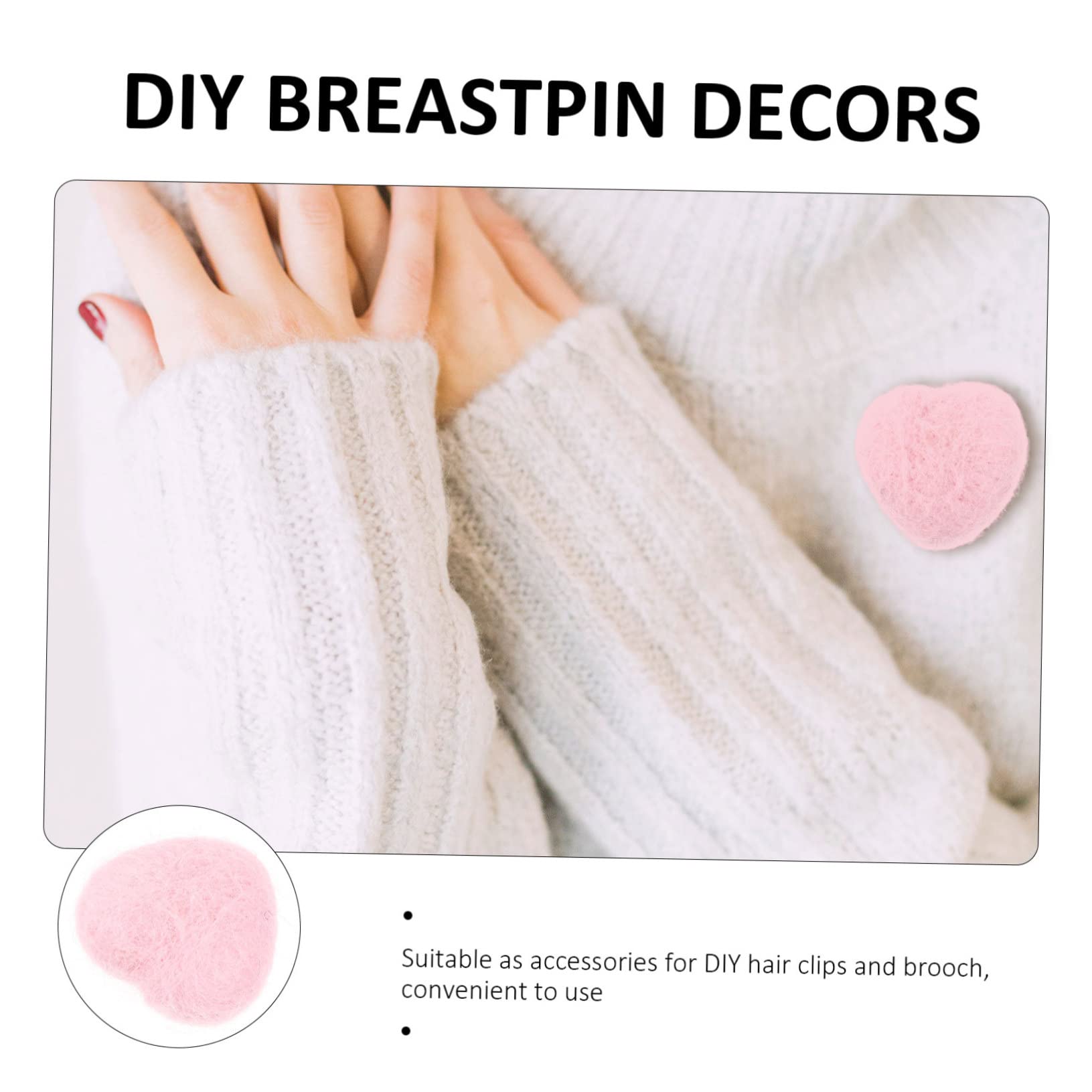 45stücke Teiliges Herz Filz Bastelmaterial Für Haarschmuck Und Broschen Für Valentinstag Weihnachten Und Kreative Dekorationen