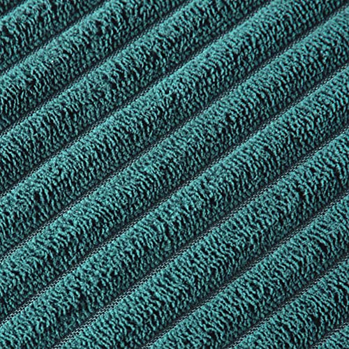 Fancy Homi Pack Of 2 Teal Decorative Throw Pillow Covers 12X20 Inch With Pom-Poms For Living Room Couch Sofa Bedroom, Soft Corduroy Solid Lumbar Cushion Case 30X50 Cm, Rustic Farmhouse Home Decor #TOP4