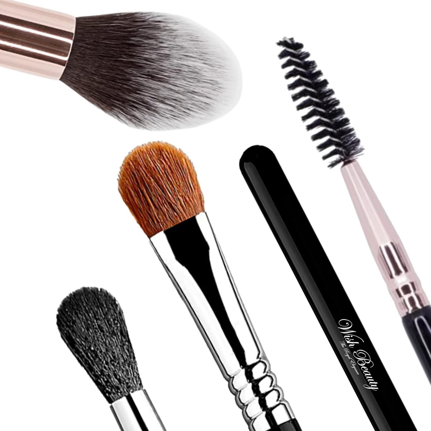 Wishbeauty Pro Eye Brush Set, 8pcs Eyeshadow & Eyebrow Brushes for Smoky Eye Contour, Powder, Cream & Highlighter - Image 2