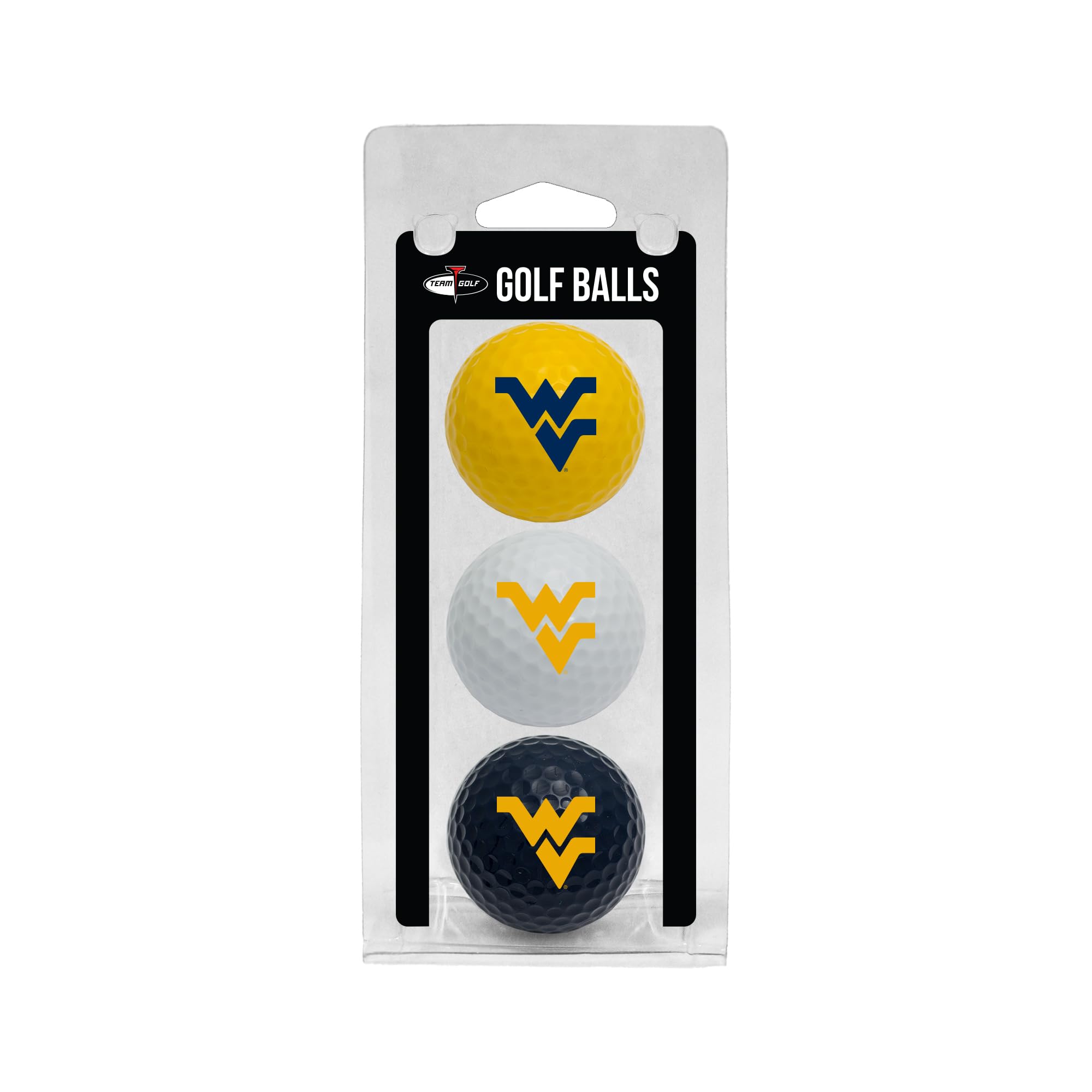 Team Golf NCAA West Virginia Mountaineers Regulation Size Golf Balls, 3 Pack, Full Color Durable Team Imprint,Multicolor — image 1