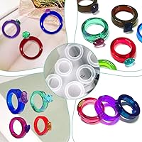 Vista 5 de SENHAI 3 Pcs Epoxy Resin Ring Mold, Silicone Ring Molds Diamond Jewelry Mold with Round and Rhombic Face Different Sizes Ring Jewelry Resin Casting