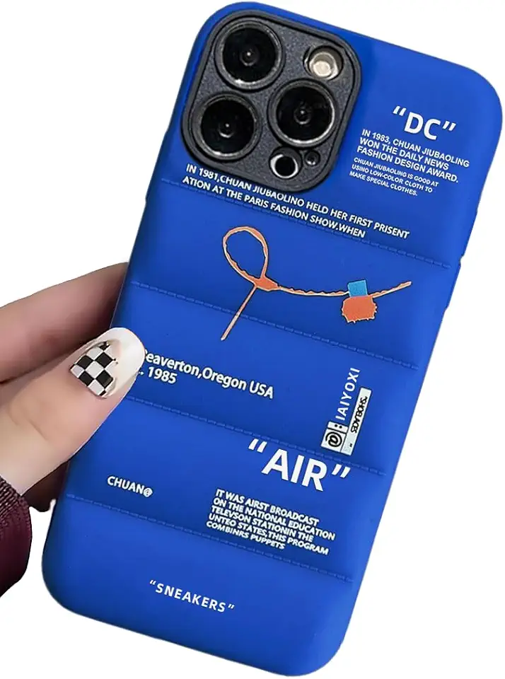 IAIYOXI Capa acolchoada com design de marca de sapatos esportivos para iPhone XR, tênis com etiqueta branca ou preta, capa macia - capa fofa azul para iPhone 14 13 12 11 Pro Max Plus X XS XR 7 8