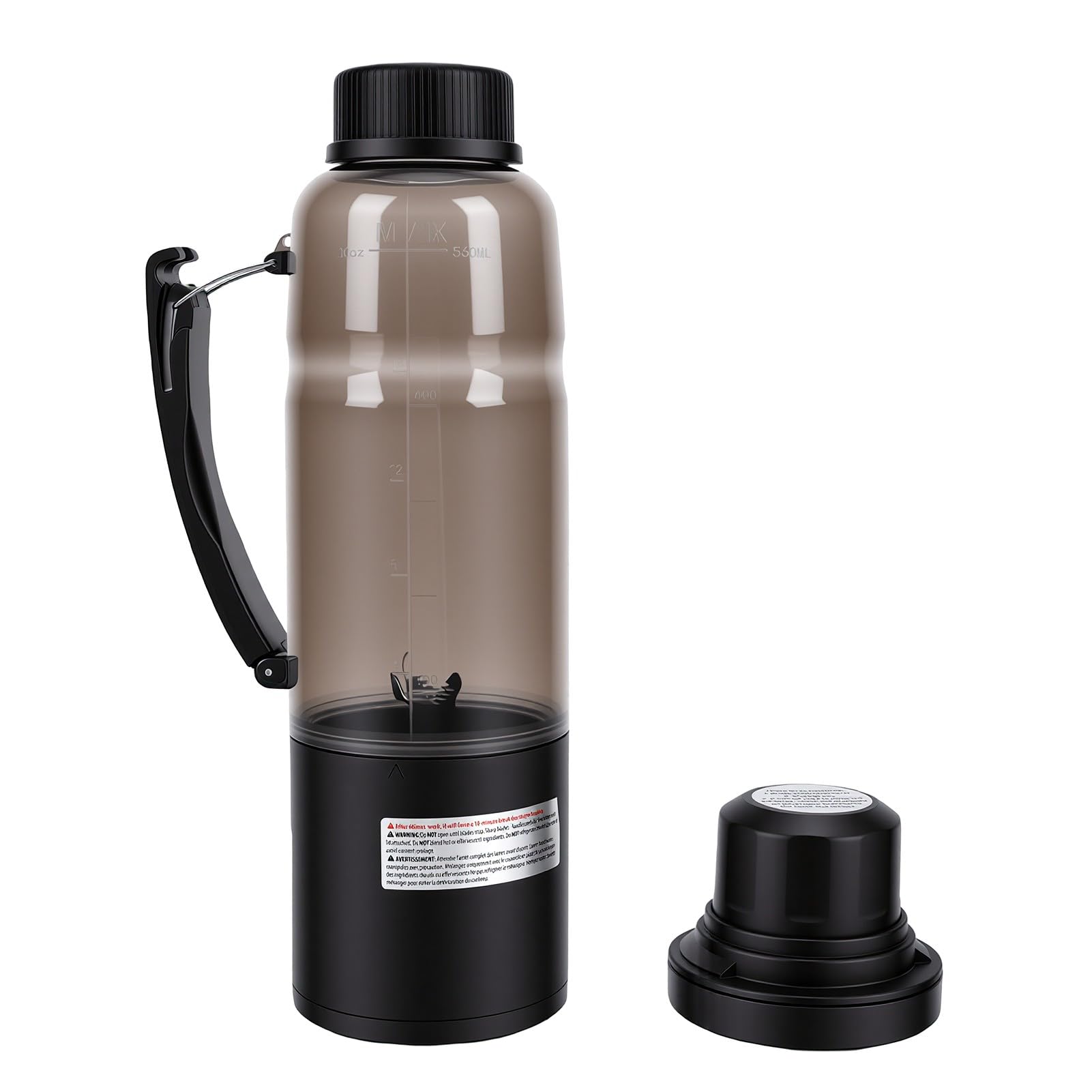 ASHATA Mini Batidora de Vaso 600ml con Tapa Versátil (BLACK)