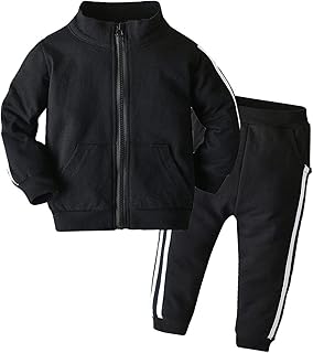 Coralup Boys,Clothing,Activewear,Sets,Tracksuits Coralup Baby Kids Clothing Sets Outfits Zip Up Tracksuit Long Sleeve Top+Sweatpants 2PCS 6Months-5Years