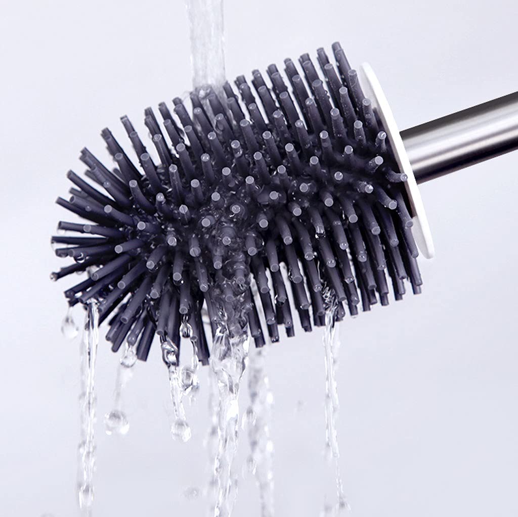 HASMI Escobillas de Baño Cepillo de Inodoro montado en la Pared, Cepillo de Inodoro con Soporte, Cepillo de Inodoro con Base, diseño Moderno de Limpieza de baño de baño. Escobilla WC
