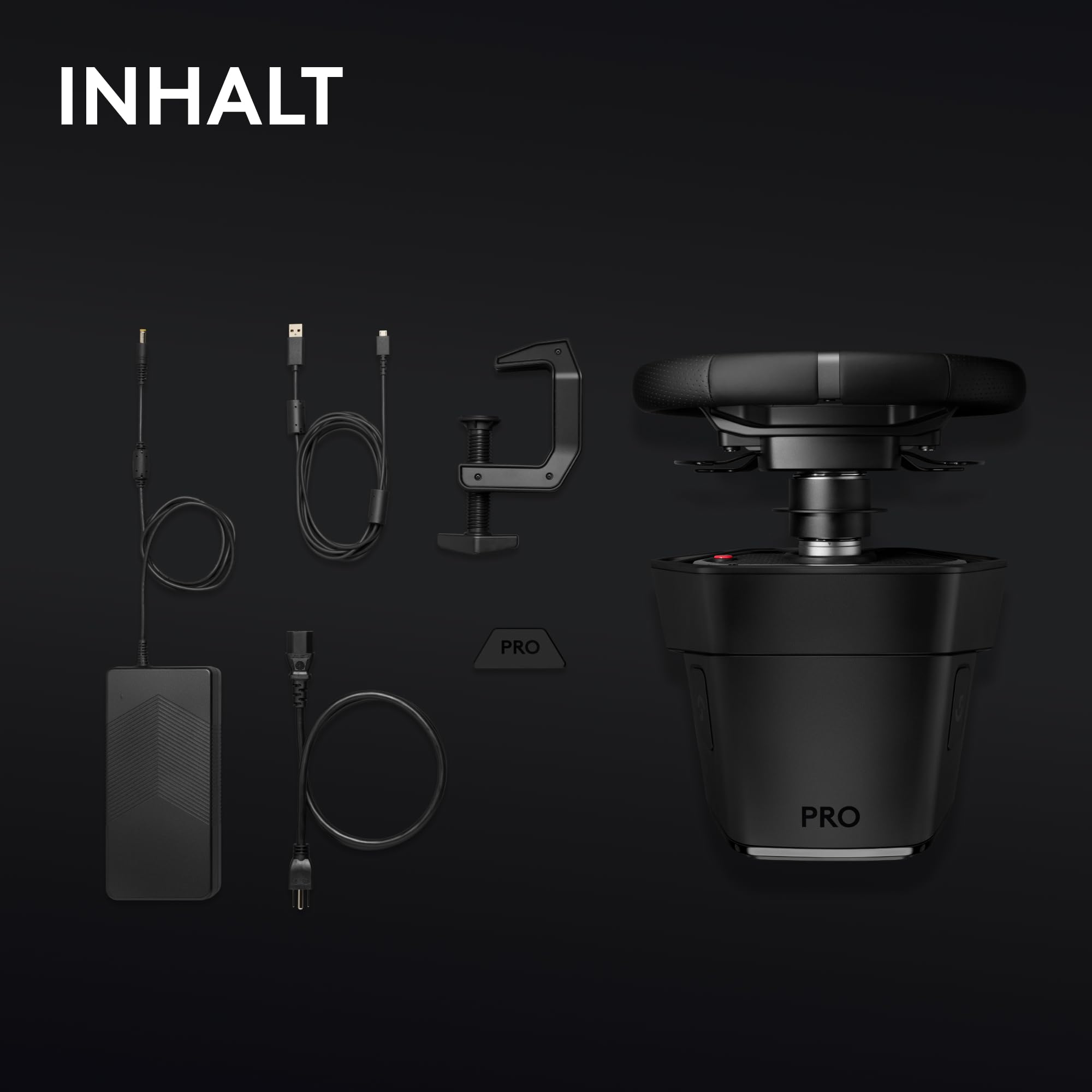 Logitech G PRO Rennlenkrad, Direktantrieb 11 Nm, TRUEFORCE Force Feedback, magnetische Schaltwippen, Doppelkupplung, OLED-Display, Schnellentriegelung, PRO Tastenlayout, Playstation & PC - Schwarz