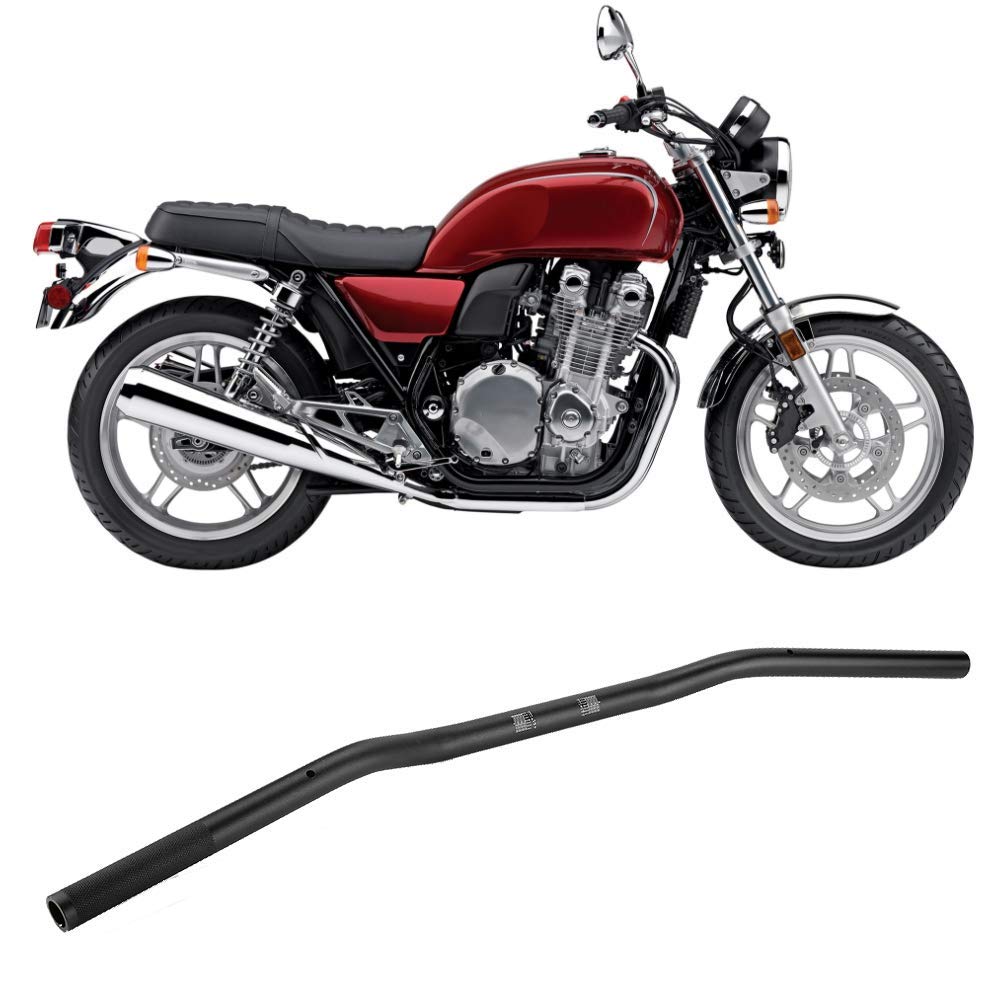 Motorstuur, Motorfiets Gemodificeerd Stuur 22 Mm Plat Stuur Universeel voor 22 Mm (mat zwart