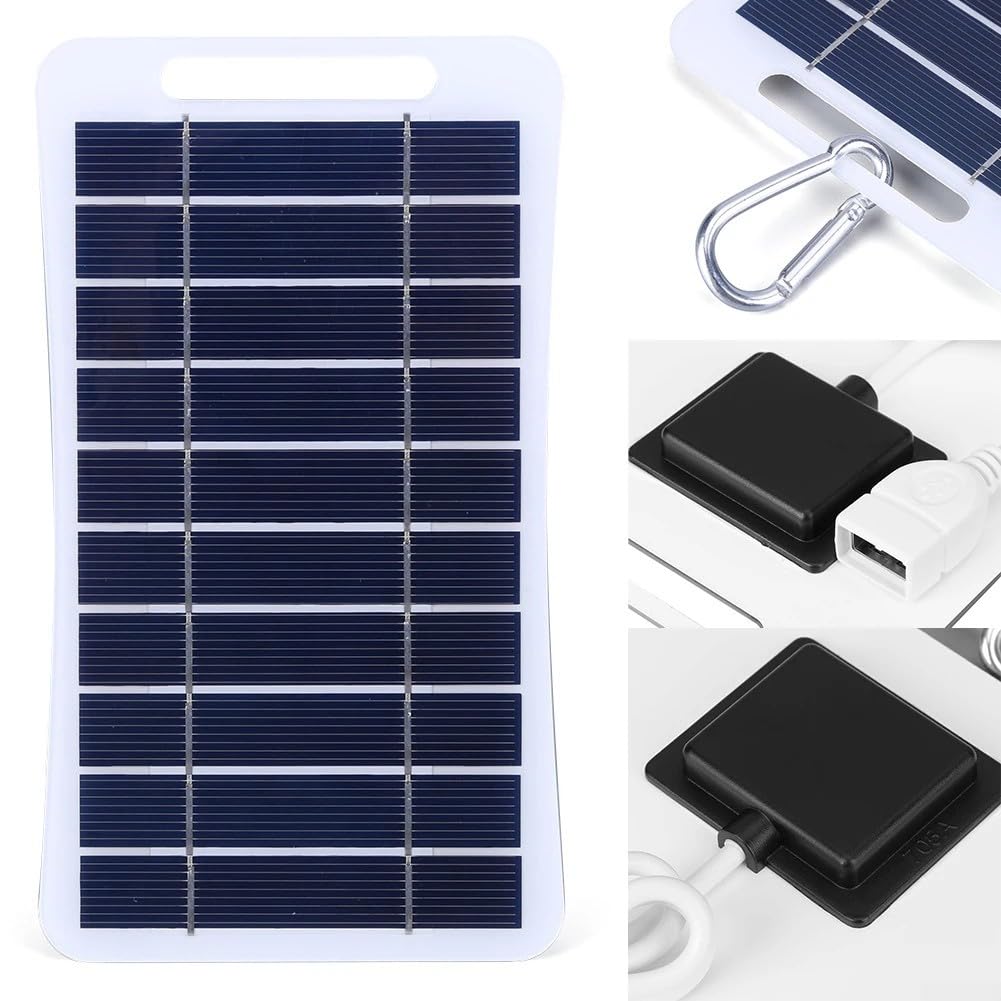 Pannello solare portatile impermeabile da 2 W 5 V per telefono cellulare, campeggio, escursionismo, ricarica, alta efficienza di conversione, pannello solare per campeggio ed escursionismo