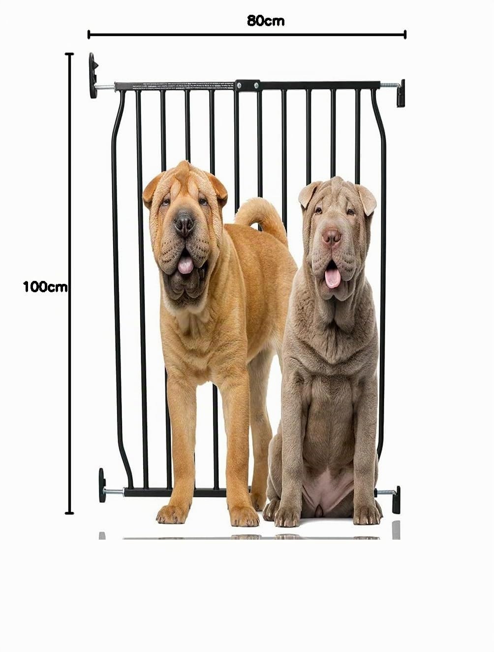 Bettacare Cancelletto per Animali Eco Extra Alto con Fissaggio a Vite, Nero, 70cm - 80cm, Cancelletto per Cani con Fissaggio a Vite, Cancelletto di Sicurezza per Cuccioli