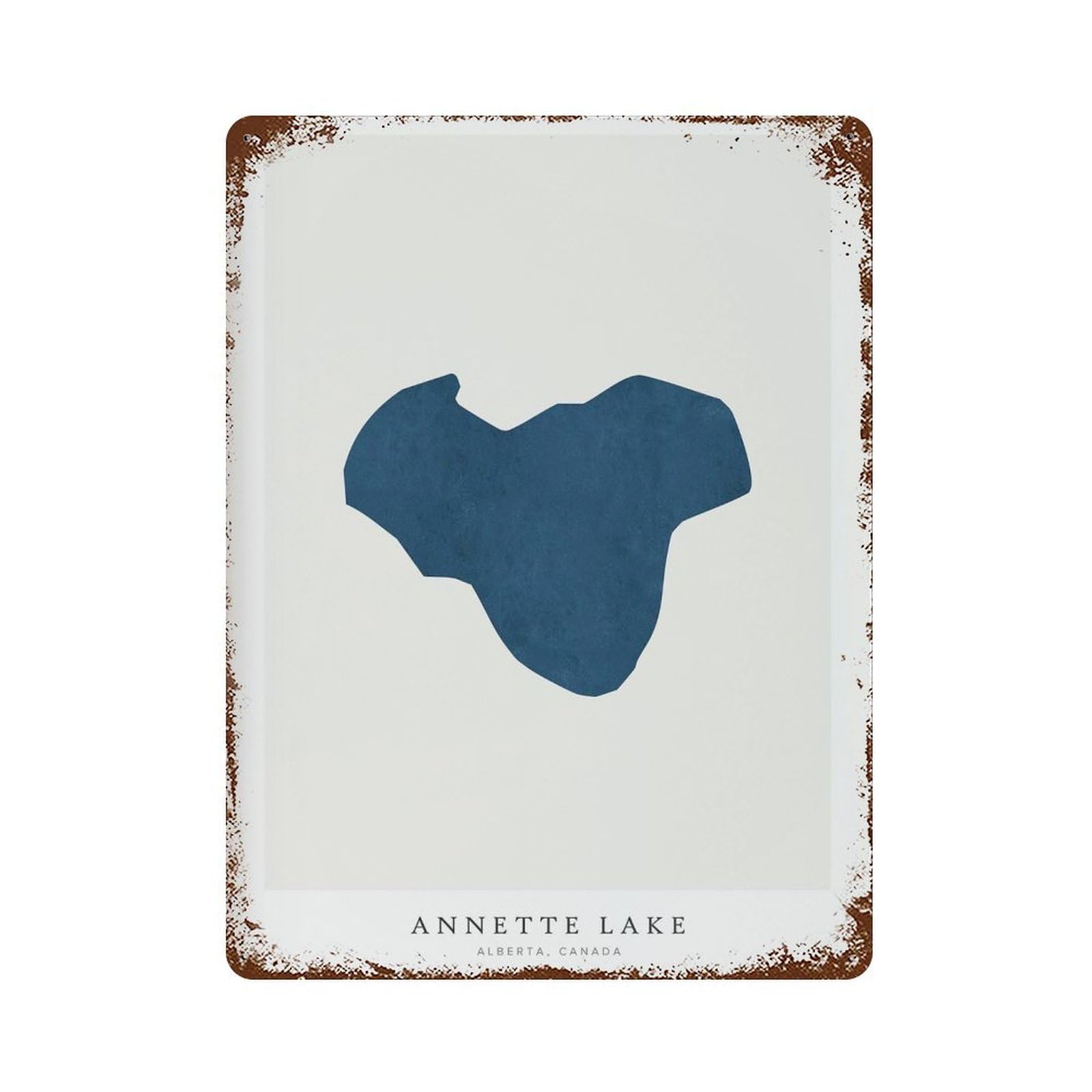 xiaoxiaoshen Annette Lake Map Alberta Canada (2) Wall Decor Art Metal Tin Poster Modern Home Decor Art Home Bar Shop Decorations Vintage Sign 40x30cm