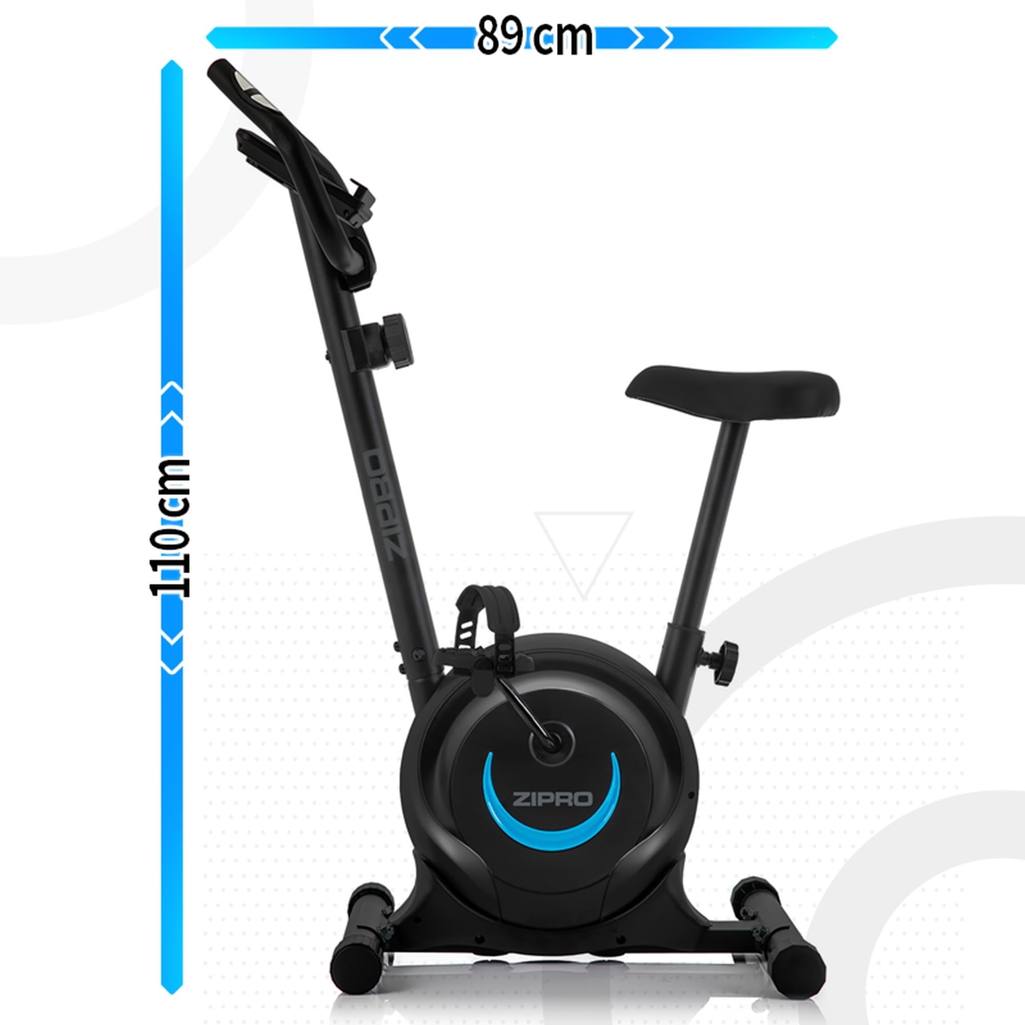 ZIPRO Ergometer Heimtrainer Fahrrad mit 8-Stufigem Magnetwiderstand, Smartphone-Halter, LCD-Monitor, Verstellbarem Sattel, Hometrainer Fahrrad für Cardiotraining zu Hause, Leichtes Fitnessbike